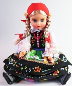 Lalka łowicka - ubrana w oryginalny wełniak łowicki