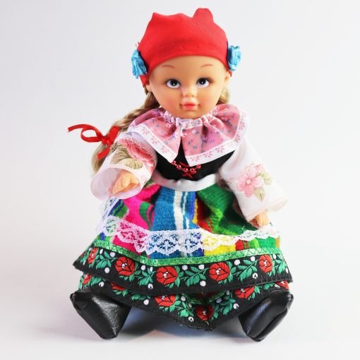 Lalka łowicka - ubrana w oryginalny wełniak łowicki