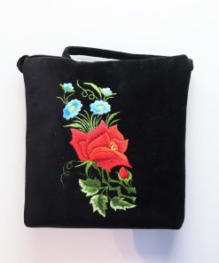 Torebka - Róża z niebieskimi kwiatkami
