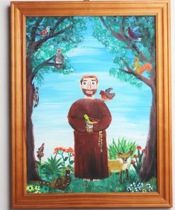 Anna Węgiełek - Św. Franciszek - Obrazek na desce