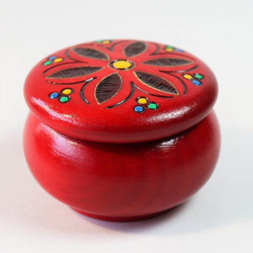 A casket made of wood - round - red - Image 2