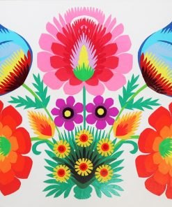 Wycinanka Łowicka - Kodra - Niebieskie tulipany