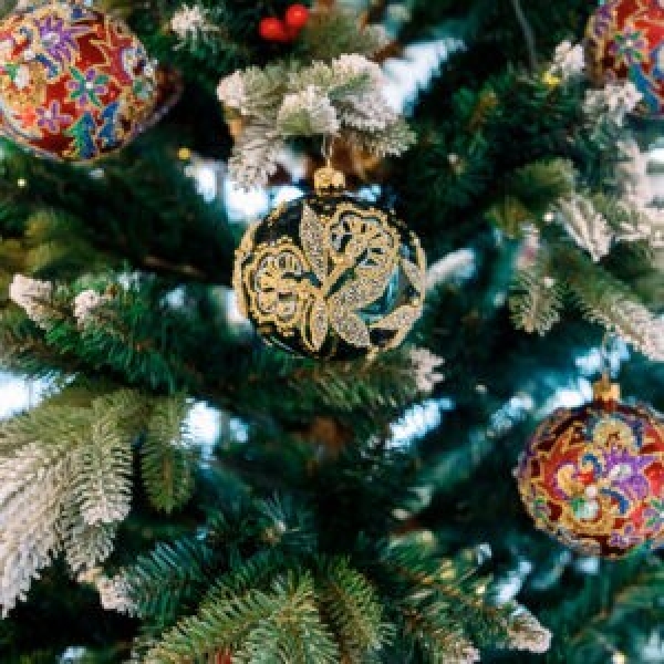 Regional Christmas Ornament - Embroidery - Rzeszów embroidery - bottle green - Image 4
