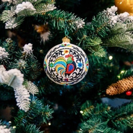 Regional Christmas Ornament - Cut-outs - Łowickie - A rooster with a golden tail - Image 2