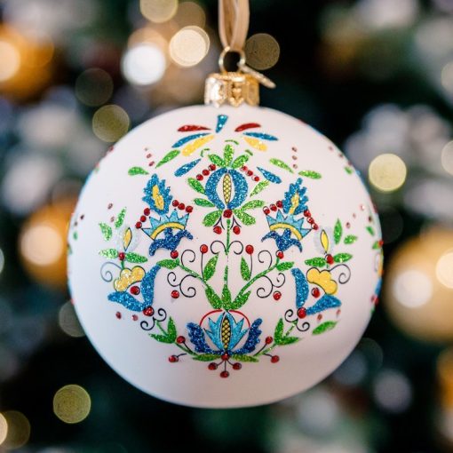 Regional Christmas Ornament - Embroidery - Blue bouquet