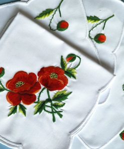 Komplet serwetek - Haft łowicki - Maki