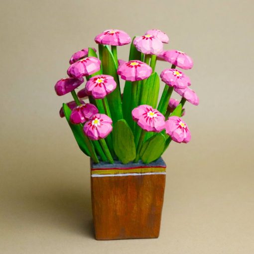 Elżbieta Adamska - Pink primroses in a pot