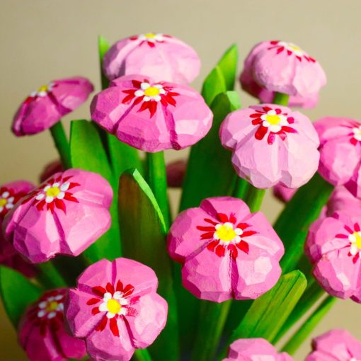 Elżbieta Adamska - Pink primroses in a pot - Image 2