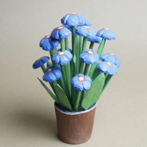 Elżbieta Adamska - Blue primroses in a pot