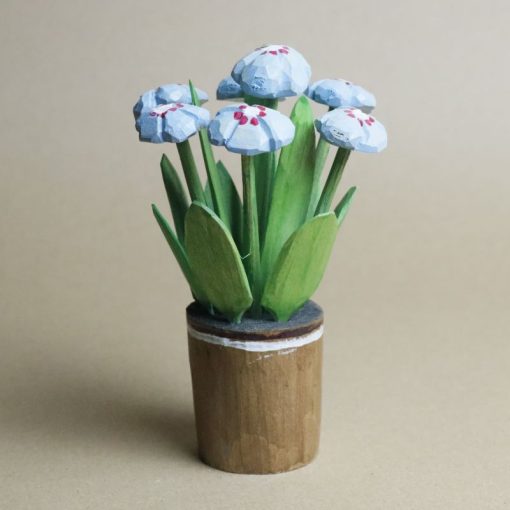 Elżbieta Adamska - Blue primroses in a pot