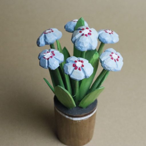 Elżbieta Adamska - Blue primroses in a pot - Image 2