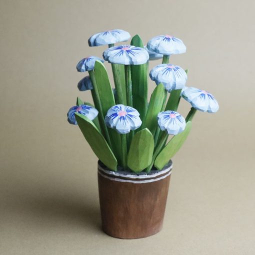Elżbieta Adamska - Blue primroses in a pot
