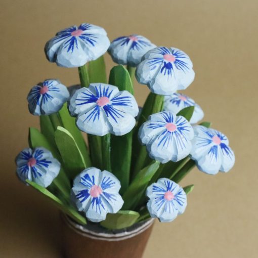Elżbieta Adamska - Blue primroses in a pot - Image 2