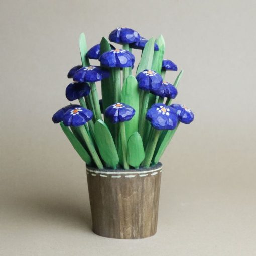 Elżbieta Adamska - Blue primroses in a pot