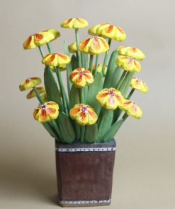 Elżbieta Adamska - Żółto - pomarańczowe prymulki w doniczce